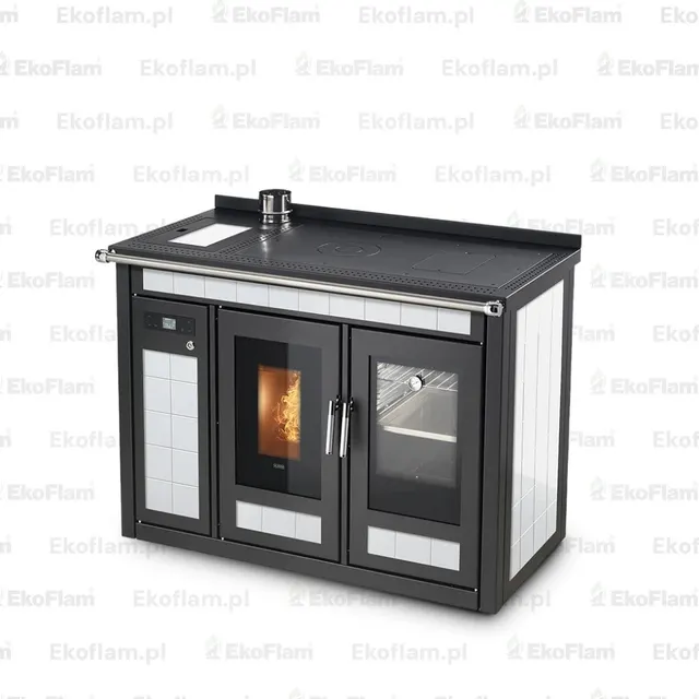 Kuchnia na pellet Klover Smart 120 Plus ceramika kość słoniowa