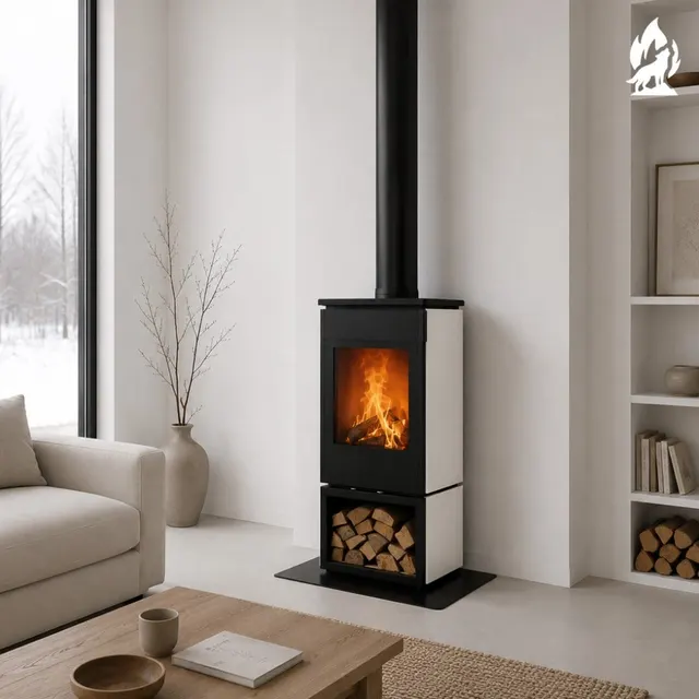 Wood-burning stove Nobis 8/10 Flat 300 steel white