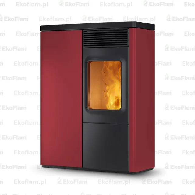Pellet stove Nobis 6/9 N70 Slim Coax V steel bordo