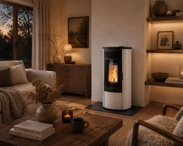 Pellet stove Klover Omega 120 Plus Multi-Air Maiolica avorio