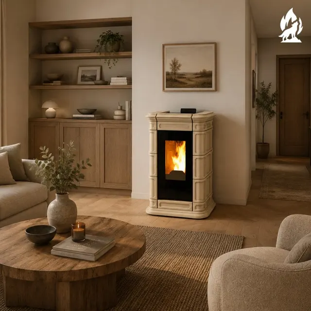 Pellet stove Thermorossi Saint Moritz PIDRA14 Maiolica beige