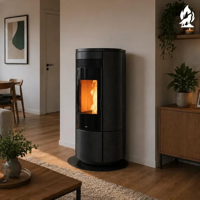 Pellet stove Nobis A11/13 Round V Glass carbon