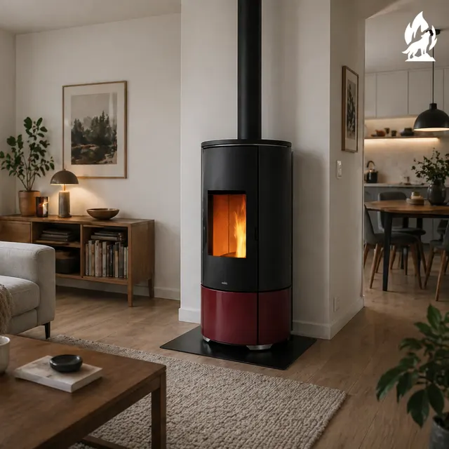 Pellet stove Nobis A8/10 Round Top/C V Maiolica bordo