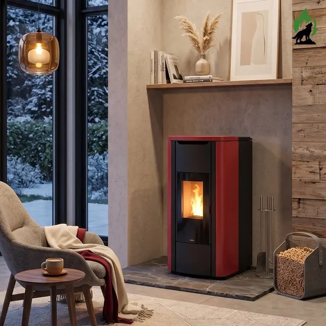Pellet stove Nobis H20/25 Shape steel bordo