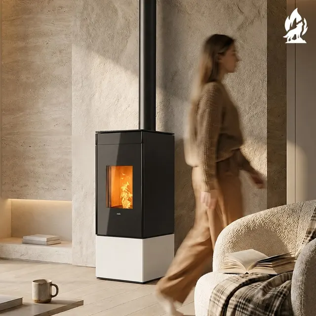 Pellet stove Nobis A8/10 Quadra Top V gres white