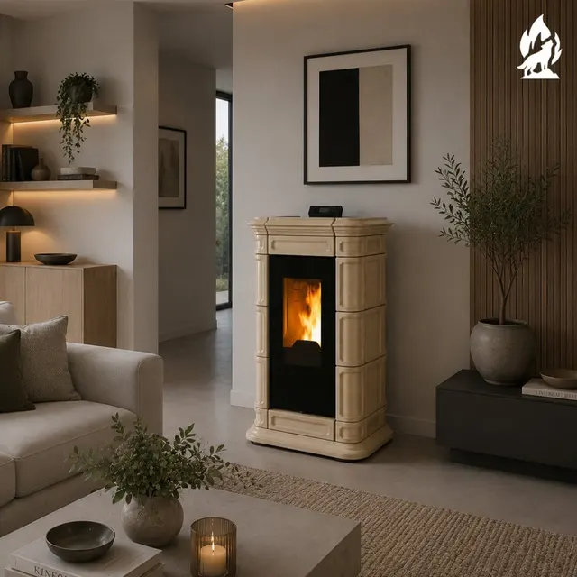 Pellet stove Thermorossi Saint Moritz Natural Plus Maiolica beige