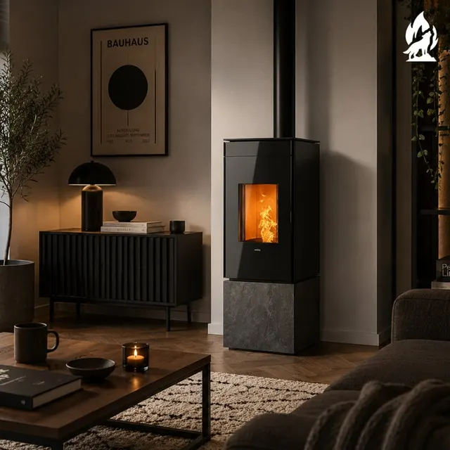Pellet stove Nobis A8/10 Quadra Top V gres dark