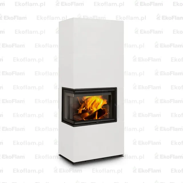 Kominek na drewno Romotop Solid L ceramika  90901 biały matowy