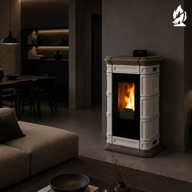 Pellet stove Thermorossi Saint Moritz PIDRA18 Maiolica turtledove