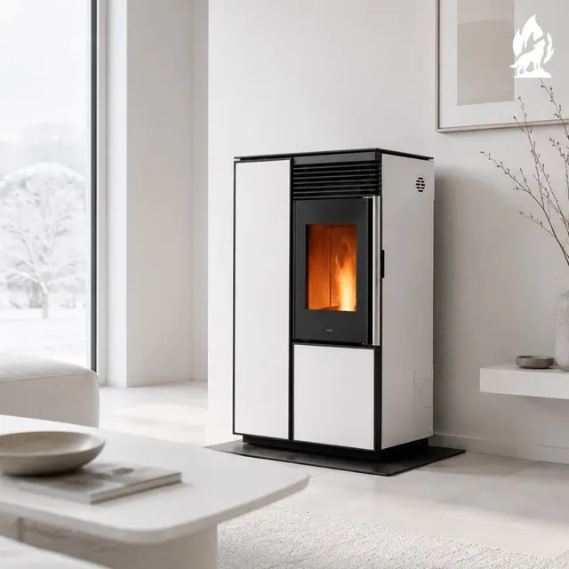 Pellet stove Nobis A10 Light Coax gres white