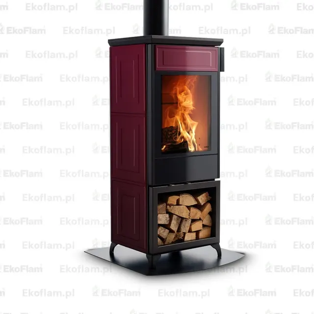 Wood-burning stove Nobis 8/10 Classic 220 Maiolica bordo