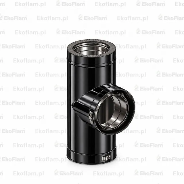 BI-Pellet 80/130 trójnik DI100-T 90 z czerpnią powietrza w kolorze RAL9030