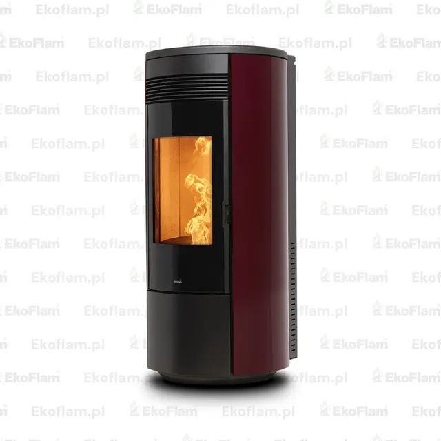Pellet stove Nobis H14/17 Shape Round steel bordo