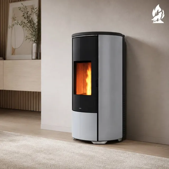 Pellet stove Nobis H10/12 Shape glass silver