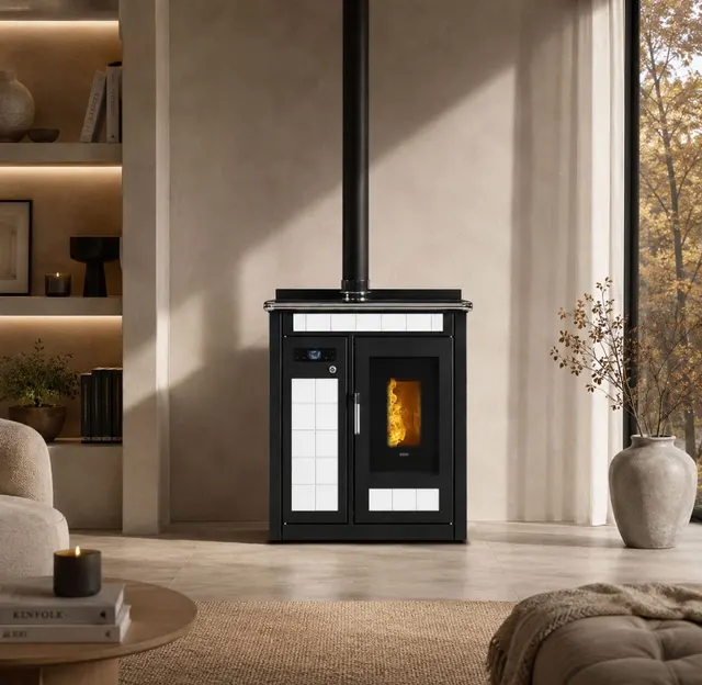 Pellet cooker Klover Smart 80 Plus Maiolica avorio