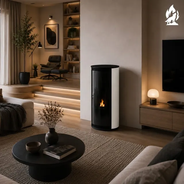 Pellet stove Moretti Design Trifolium Air glass white