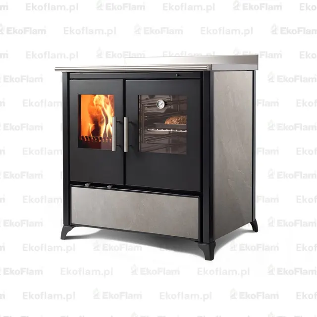 Wood-burning cooker Nobis Lina 80 gres grey