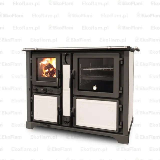 Wood-burning cooker Thermorossi Bosky F30 Fiori Maiolica white