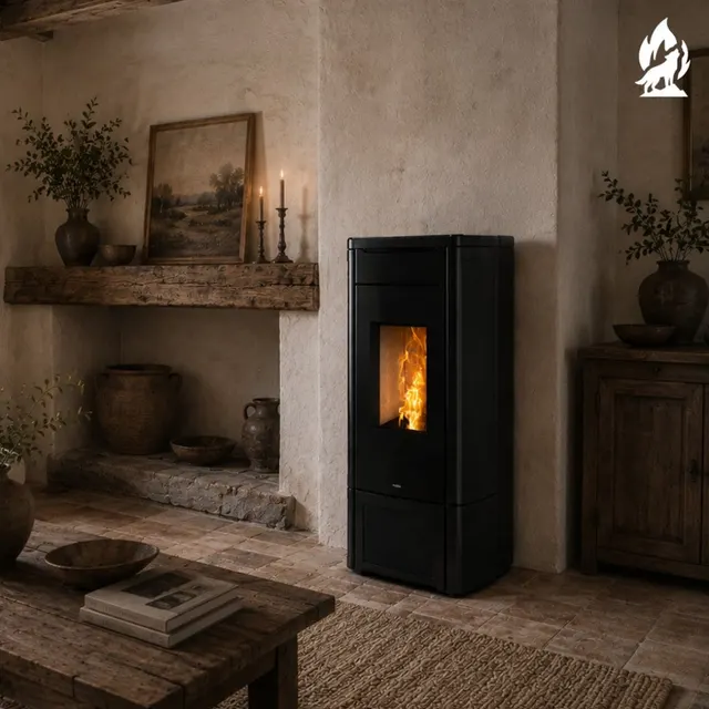 Pellet stove Nobis H14/17 Shape Maiolica black