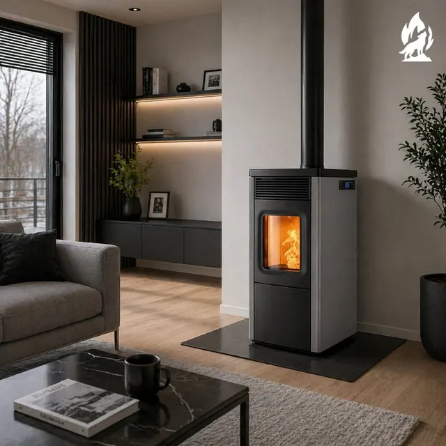 Pellet stove Nobis 6/9 N70 Top/Coax V grey
