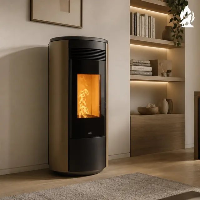 Pellet stove Nobis H14/17 Shape Round steel bronze