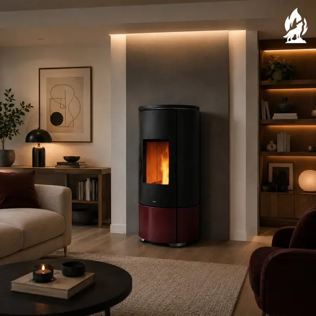 Pellet stove Nobis A8/10 Round V Maiolica bordo