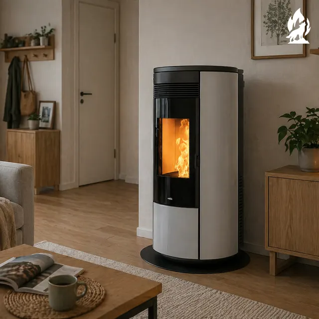 Pellet stove Nobis A11/13 Round V Glass silver