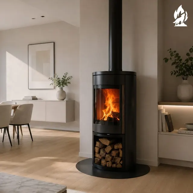 Wood-burning stove Nobis Round 990 steel black