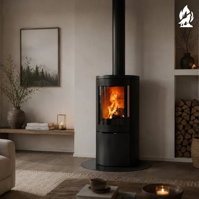 Wood-burning stove Nobis Round 800 steel black