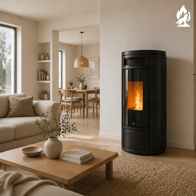 Pellet stove Nobis A11/13 Round V Maiolica black