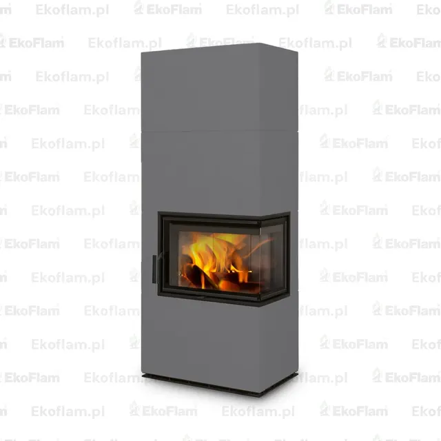 Kominek na drewno Romotop Solid R ceramika  57444 ciemna stal