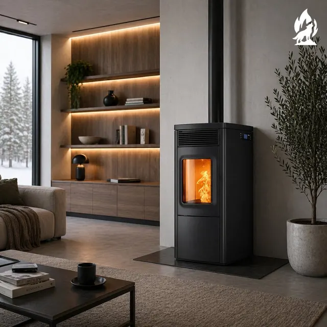 Pellet stove Nobis 6/9 N70 Top/Coax V steel black