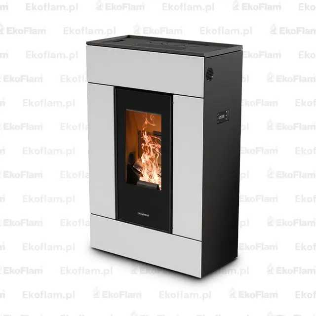 Pellet stove Thermorossi SlimQuadro Lumia glass white
