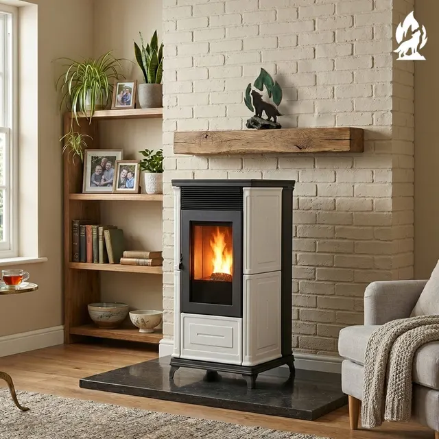 Pellet stove Nobis A9/10 Classic Plus V Maiolica white