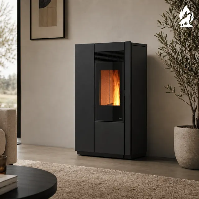 Pellet stove Nobis 12 Elana V steel black