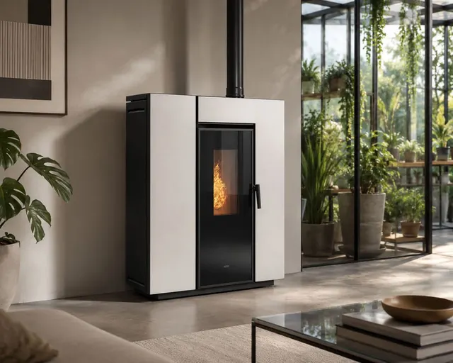 Pellet stove Klover Klin 80 Air steel avorio