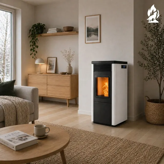 Pellet stove Nobis 6/9 N70 V steel white