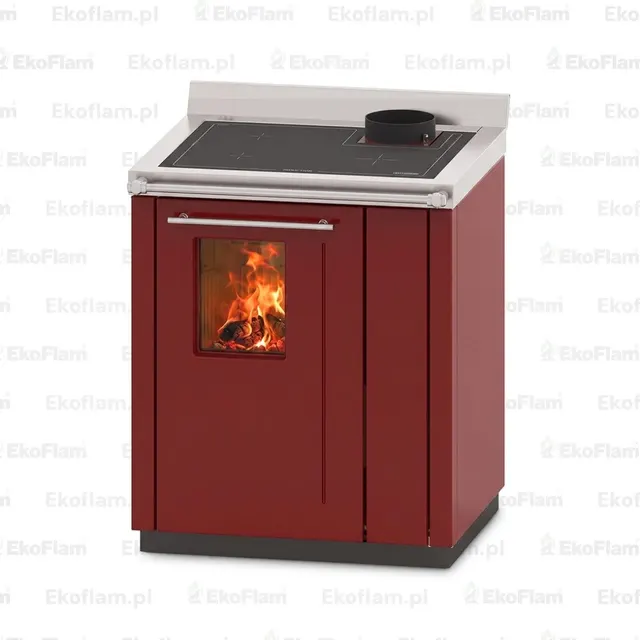 Piec kuchenny na drewno Thermorossi Bosky 30 Square stal bordowy