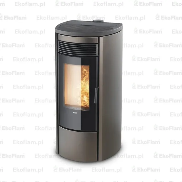 Kominek na pellet Klover Omega 120 Air stal brązowa