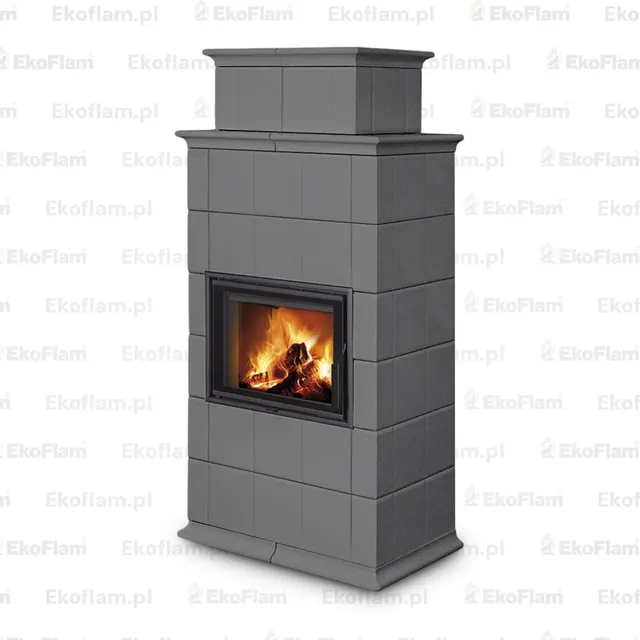 Kominek na drewno Romotop Baracca 10H ceramika  54505 silver