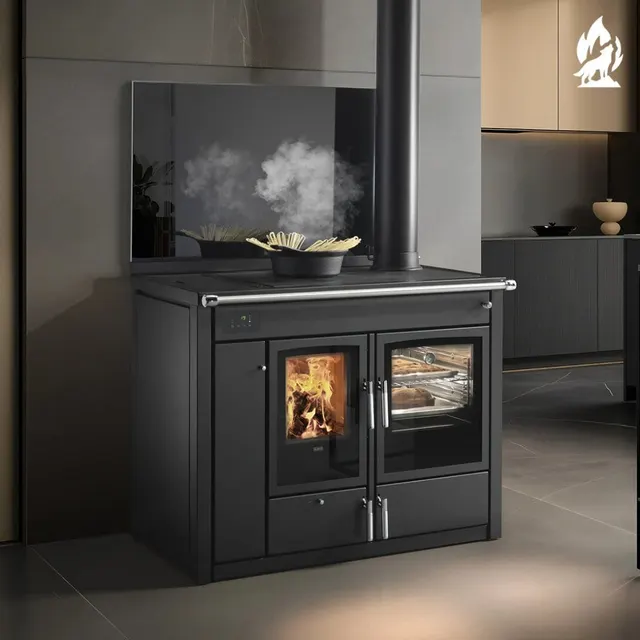 Wood-burning cooker Klover Altea 110 steel black
