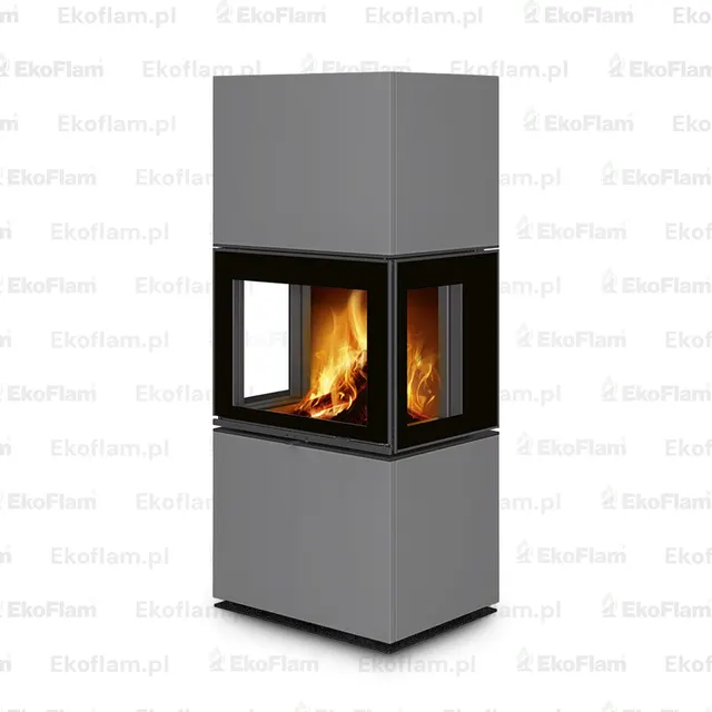 Kominek na drewno Romotop Lera C G ceramika 54505 silver