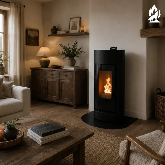 Pellet stove Thermorossi Chic Natural Plus Maiolica black