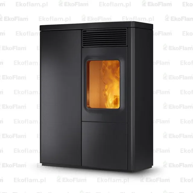 Pellet stove Nobis 6/9 N70 Slim Coax V steel black