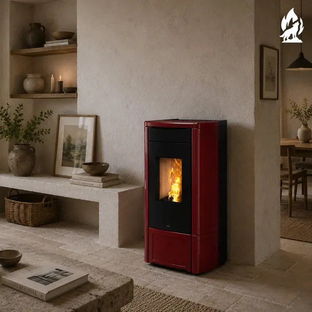 Pellet stove Nobis H14/17 Shape Maiolica bordo