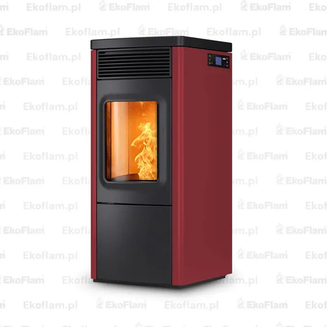 Pellet stove Nobis 6/9 N70 V steel bordo