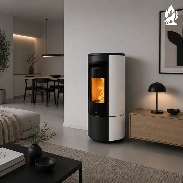 Pellet stove Nobis A11/13 Round V steel white