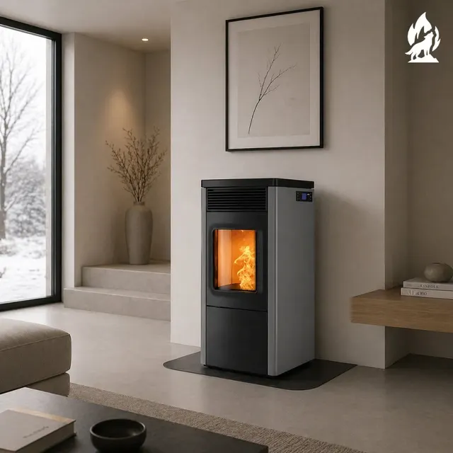 Pellet stove Nobis 6/9 N70 V steel grey