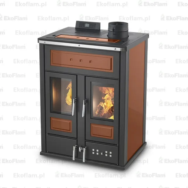 Kominek hybrydowy Klover Bi-Fire Mid ceramika camel