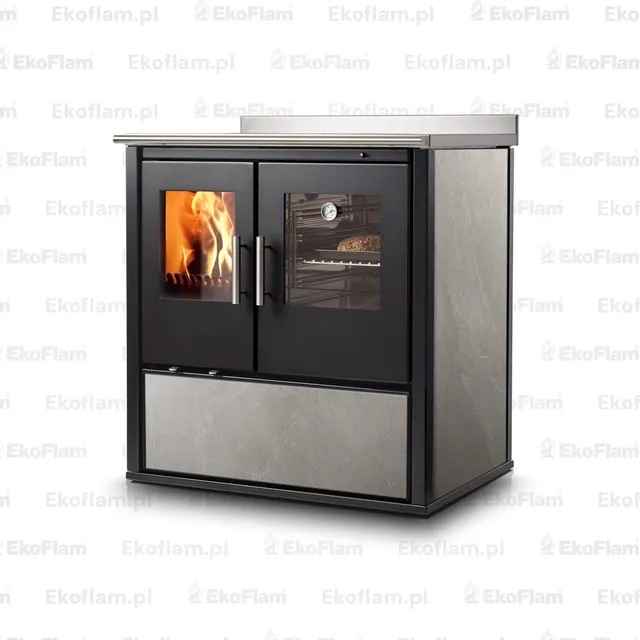 Wood-burning cooker Nobis Ogla 80 gres grey